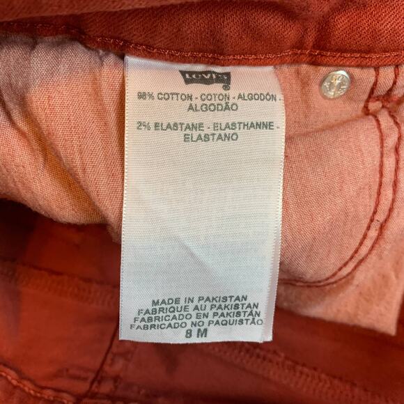 Levi's Mid Rise Skinny Jean Womens Size 8 Double Button Rust - Picture 6 of 6